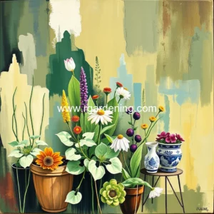 Artistic representation for Tulsa home and garden workshops classes farmers markets