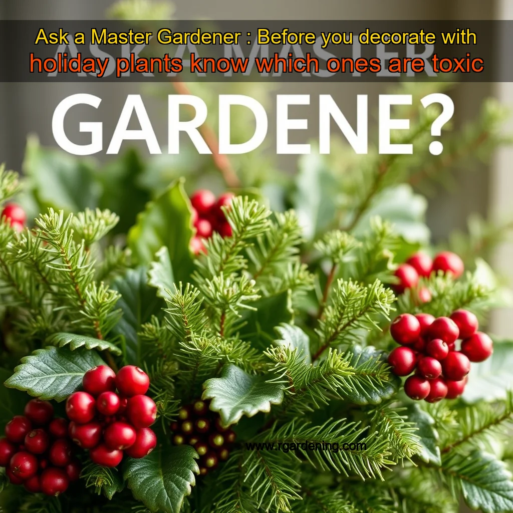Ask a Master Gardener : Before you decorate with holiday plants  know which ones are toxic