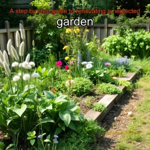Artistic representation for A step by step guide to renovating a neglected garden