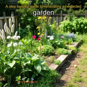 Artistic representation for A step by step guide to renovating a neglected garden
